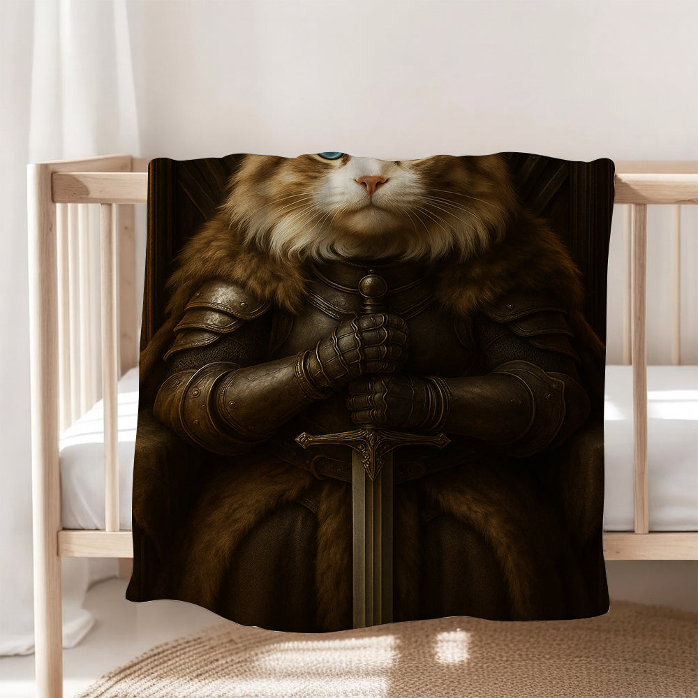 Custom Photo Cat Blanket Royal Pet Portrait