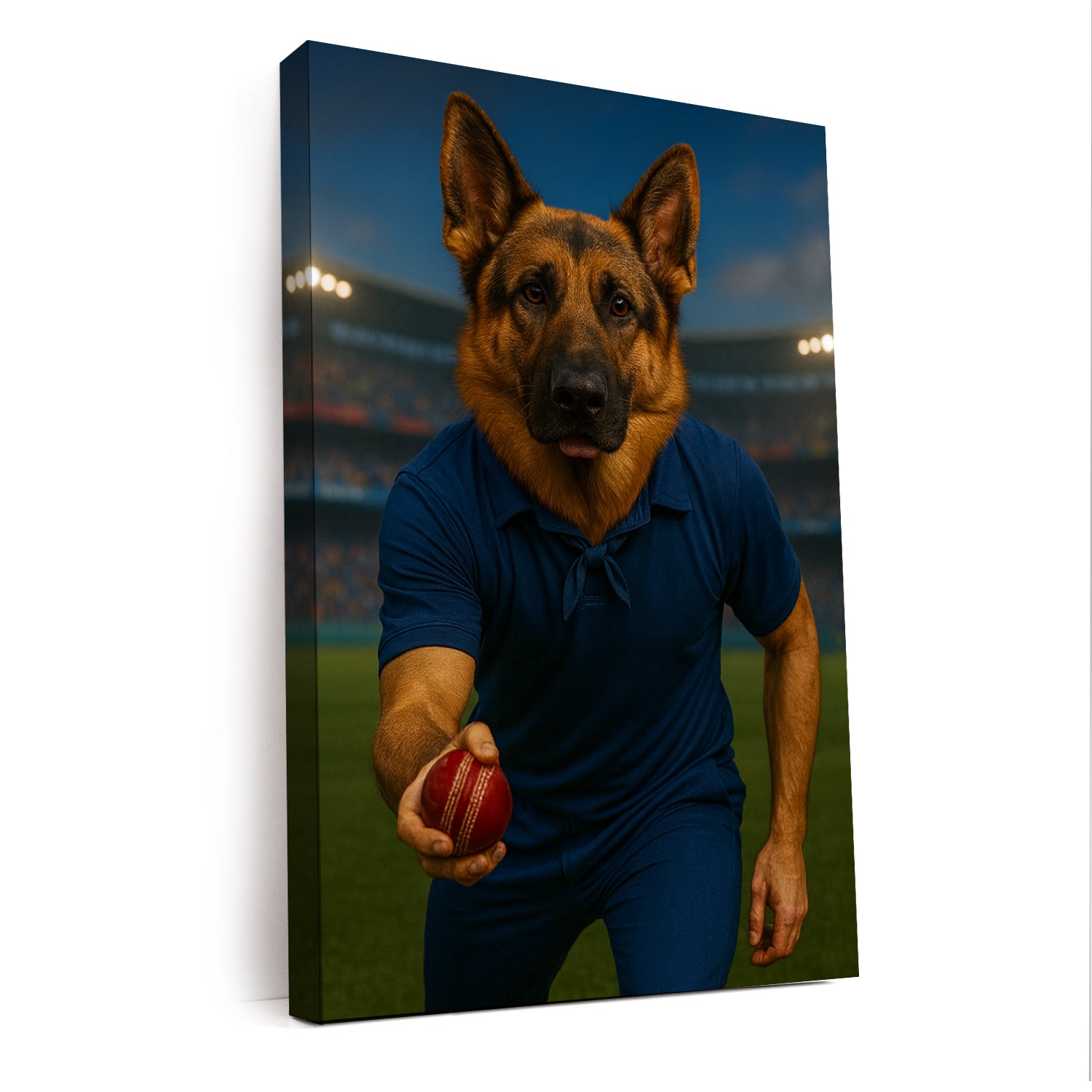 Custom Photo Bowler Dog Canvas Gift For Dog Lovers