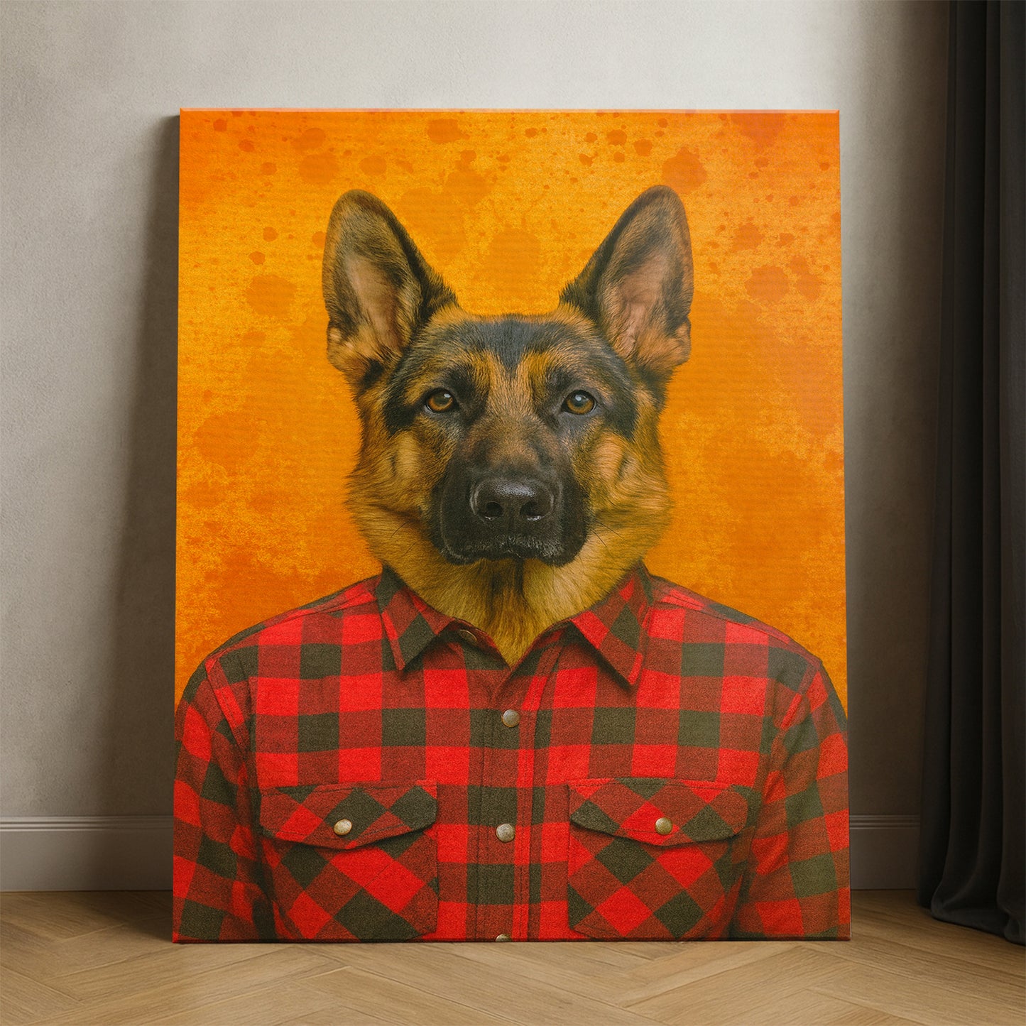 Custom Photo Dog In Red Shirt Canvas Gift For Dog Lovers