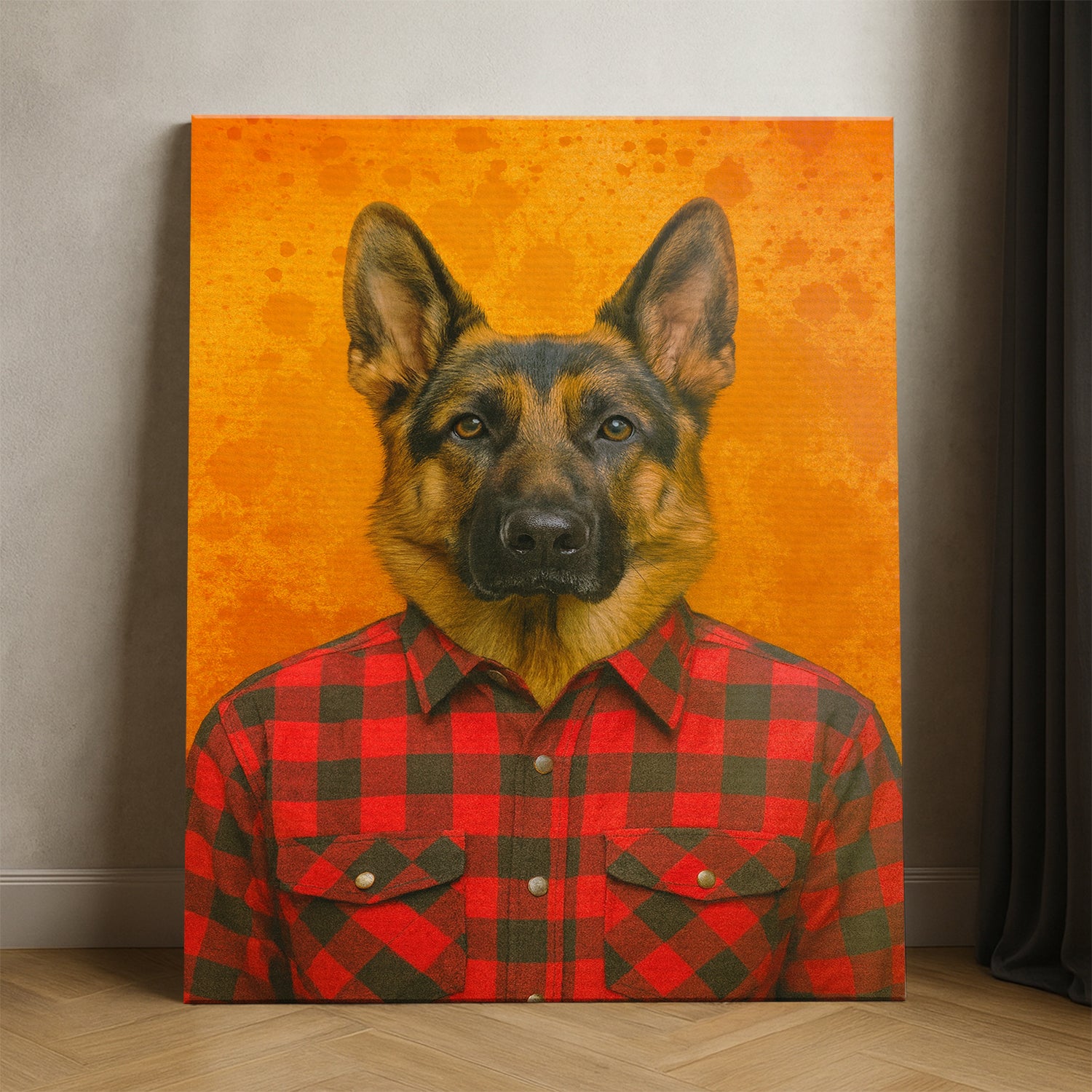 Custom Photo Dog In Red Shirt Canvas Gift For Dog Lovers