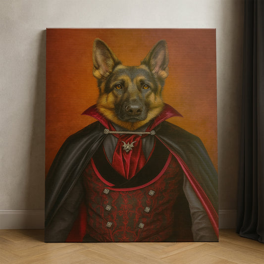 Custom Photo Vampire Dog Canvas Gift For Dog Lovers