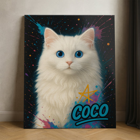 Custom Cat Pet Portrait Contemporary Canvas