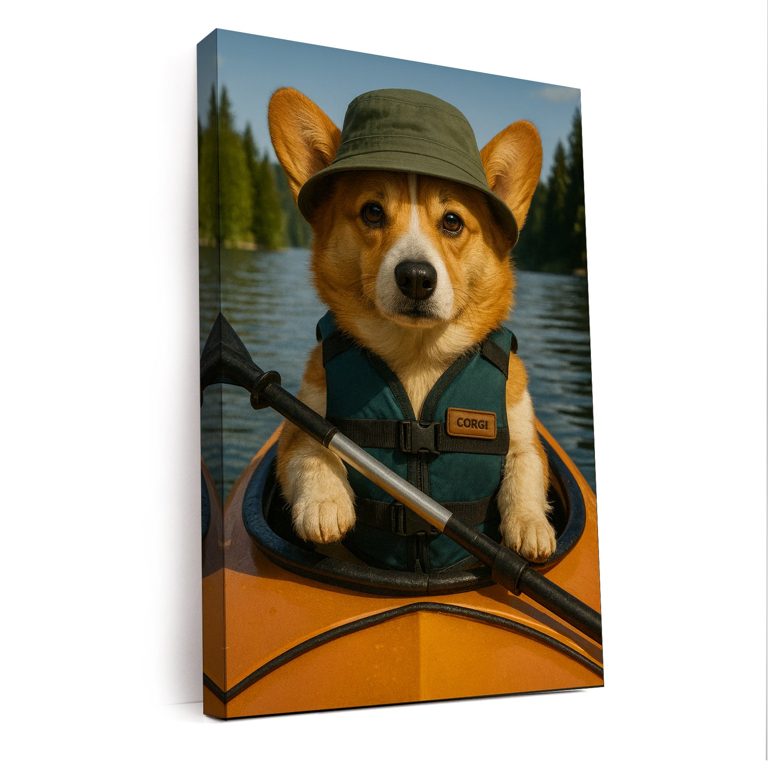Custom Photo Kayak Dog Canvas Gift For Dog Lovers