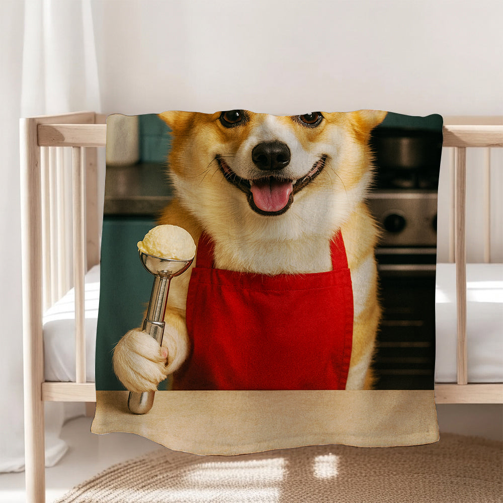 Custom Photo Dog Chef BlanketGift For Dog Lovers