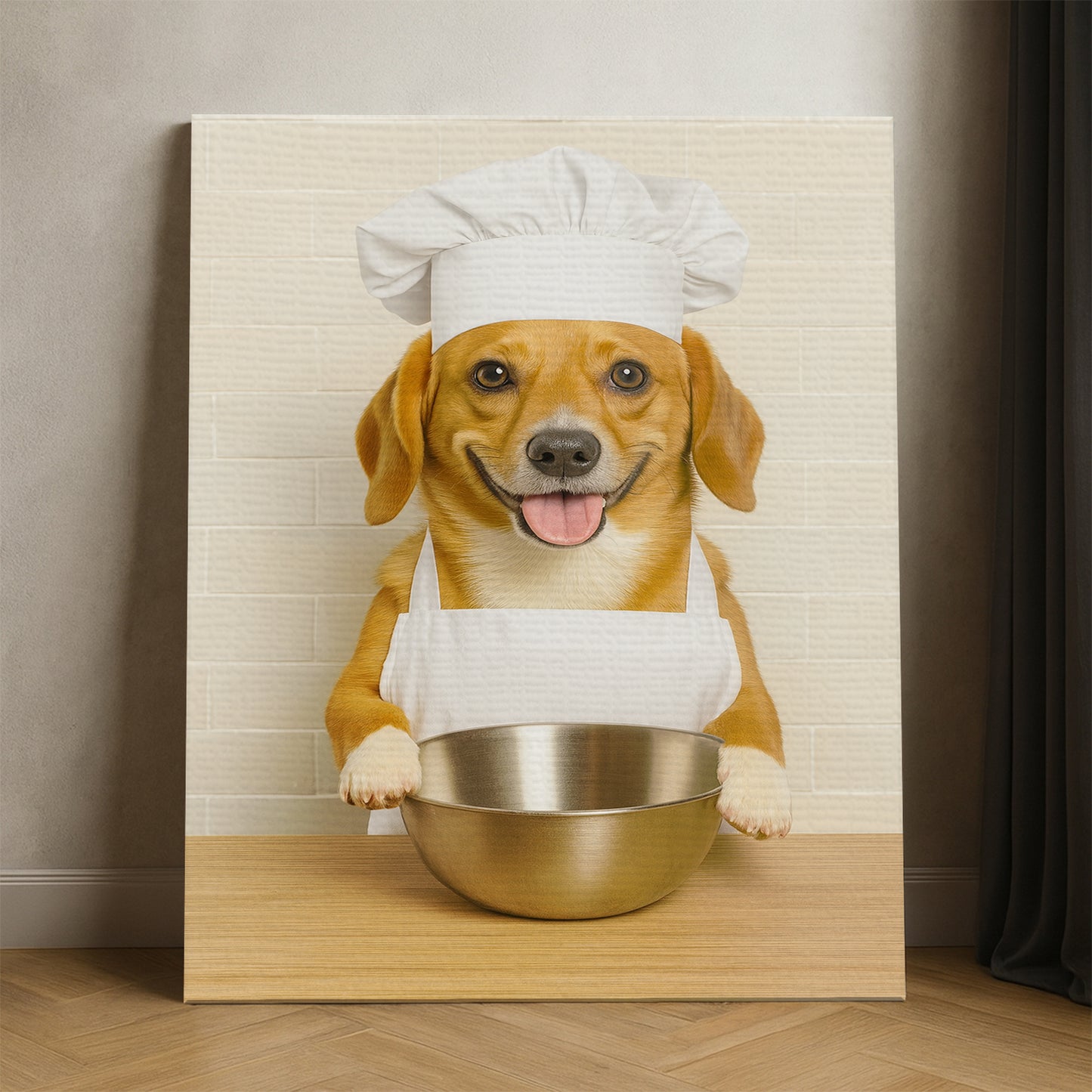 Custom Photo Dog Chef Canvas Gift For Dog Lovers