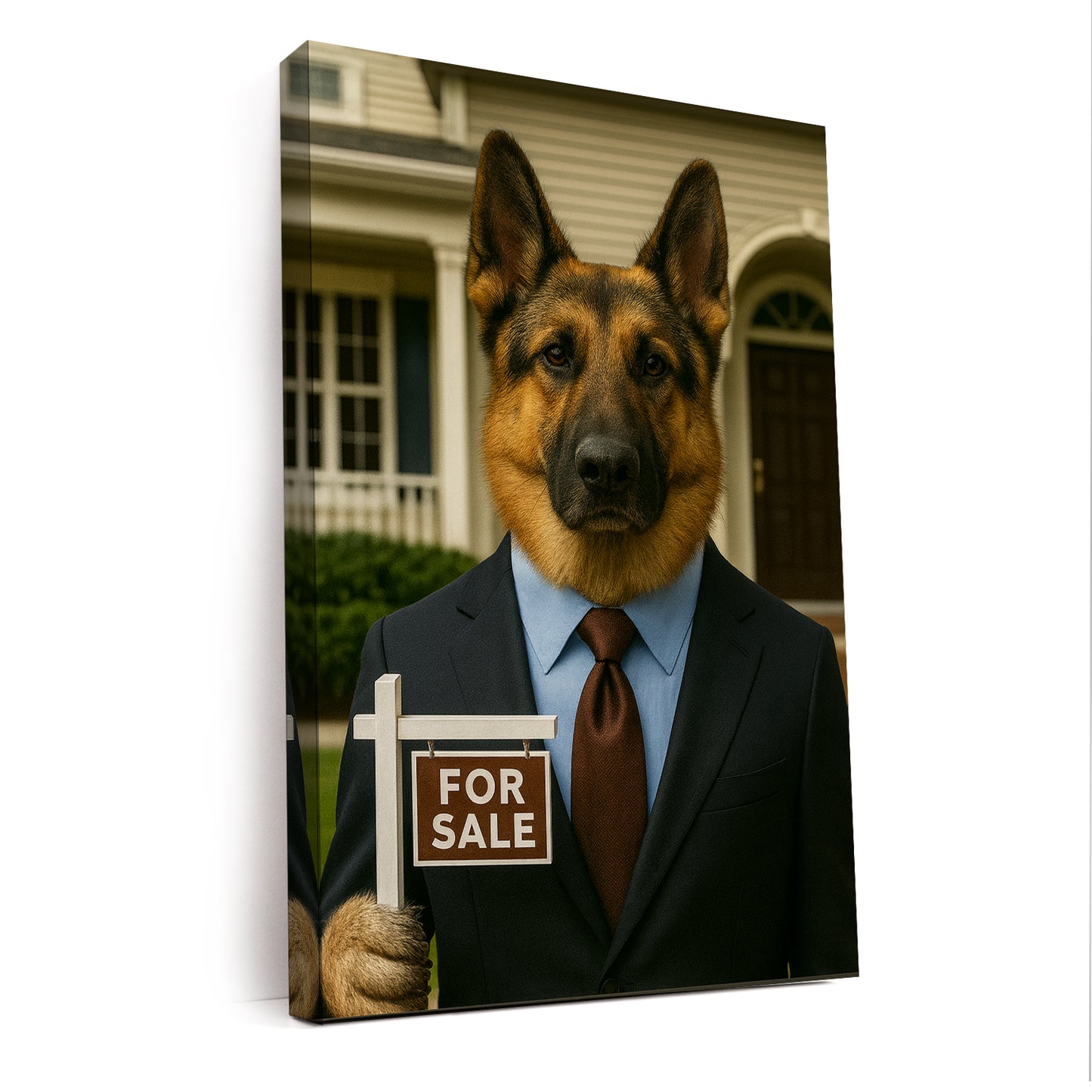 Custom Photo Realtor Dog Canvas Gift For Dog Lovers