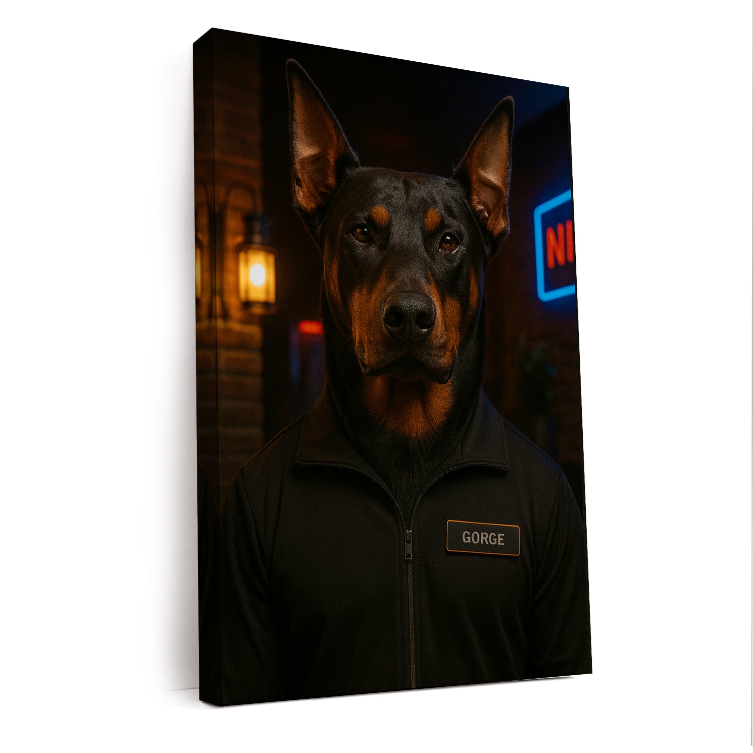 Custom Photo Bouncer Night Club Security Dog Canvas Gift For Dog Lovers