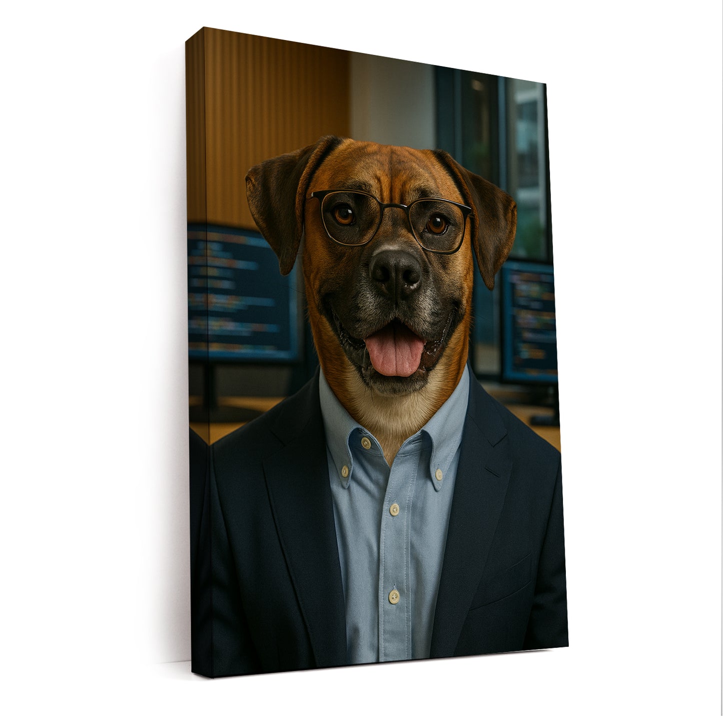 Custom Photo Software Developer Dog Canvas Gift For Dog Lovers
