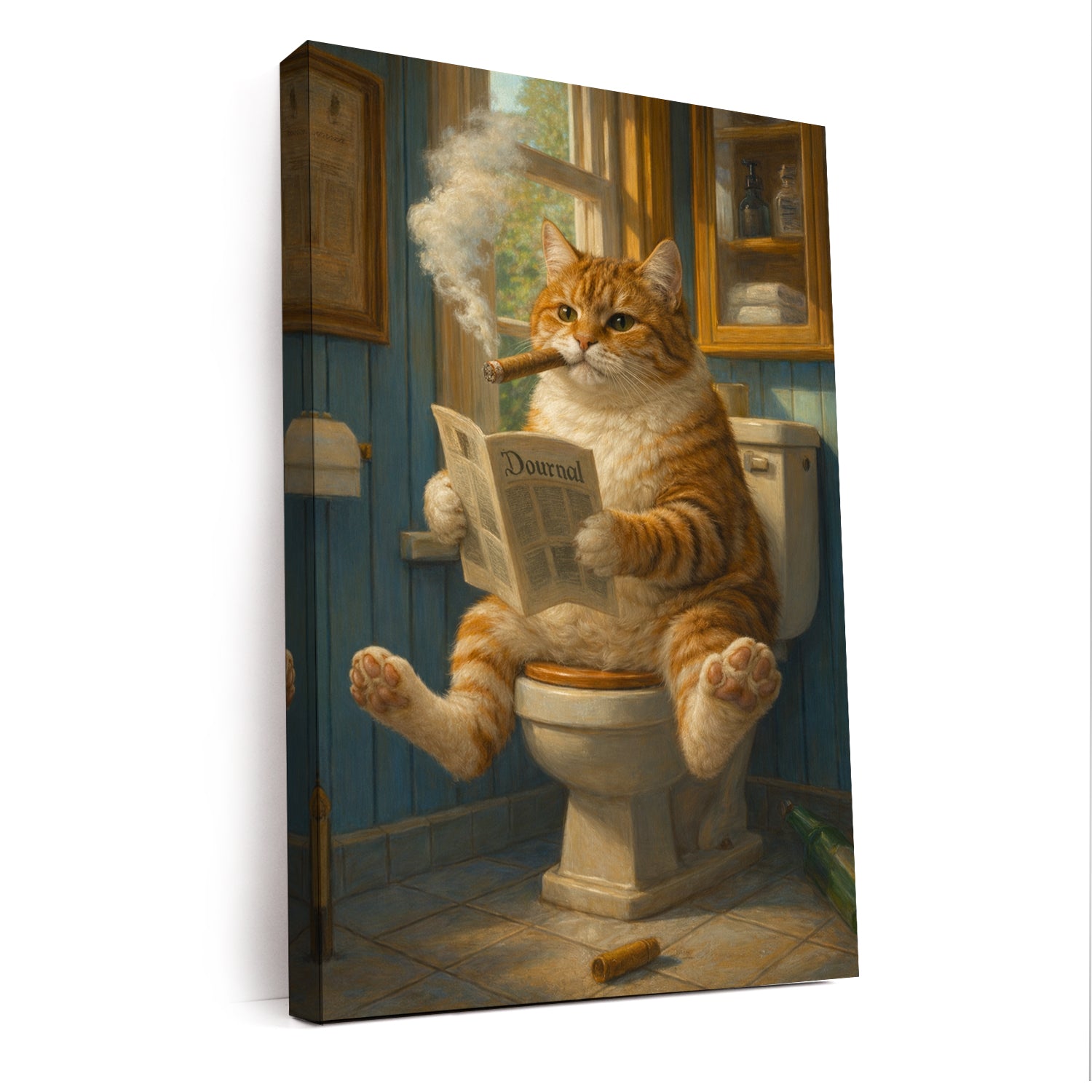 Custom Photo Cat Bathroom Style 12 Canvas Gift For Cat Lovers