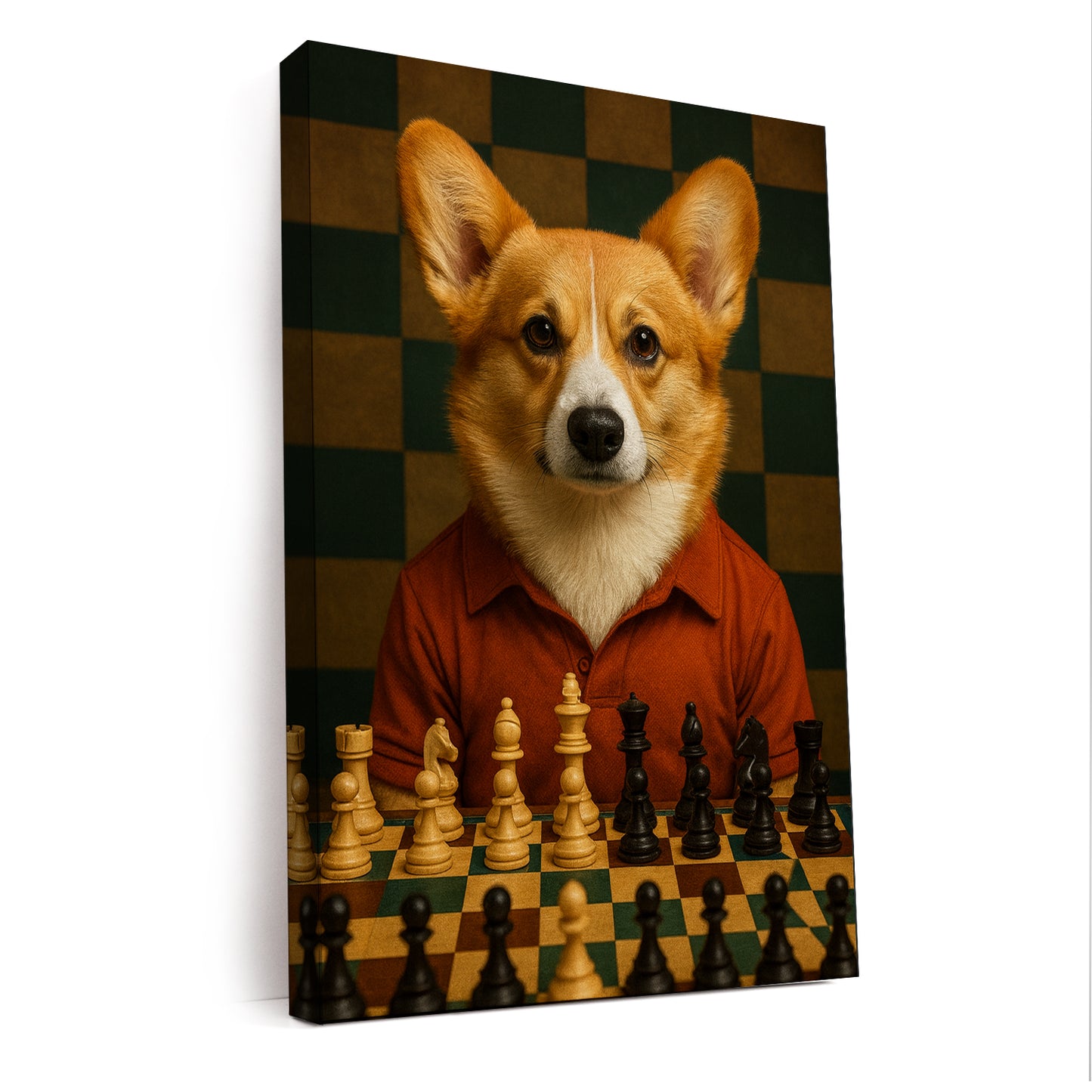 Custom Photo Chess Dog Canvas Gift For Dog Lovers