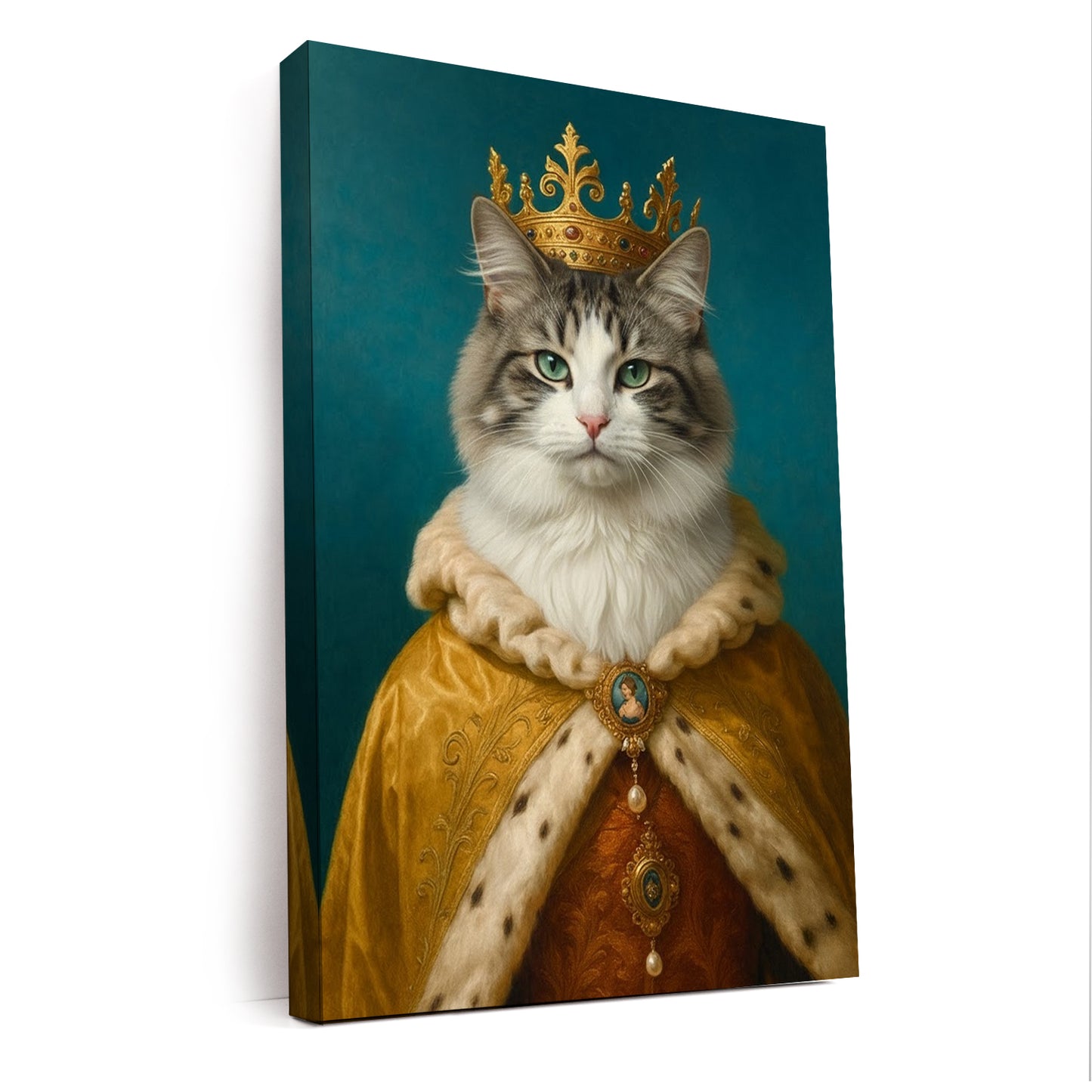 Custom Photo King Royal Cat Canvas Gift For Cat Lovers