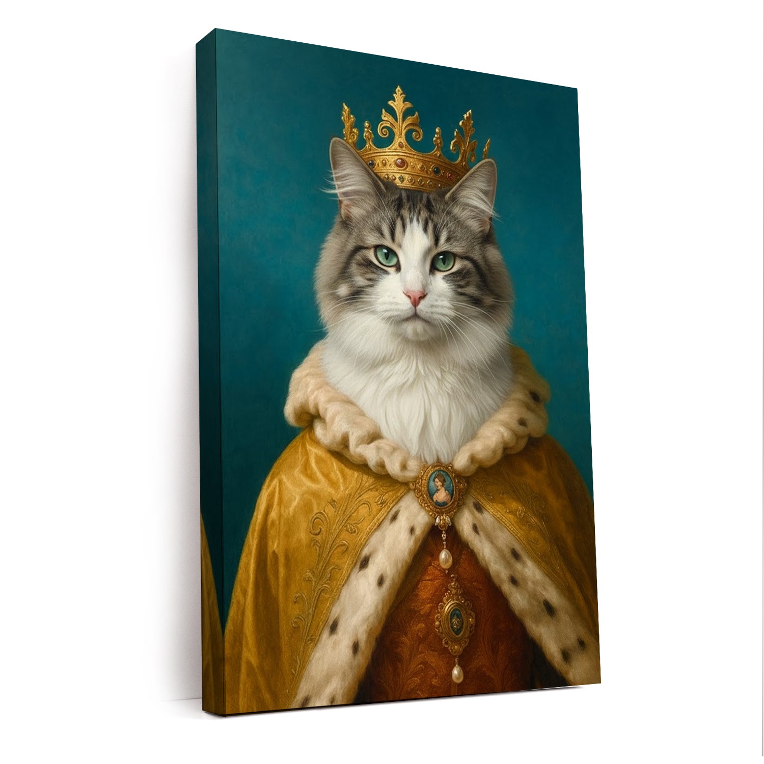 Custom Photo King Royal Cat Canvas Gift For Cat Lovers