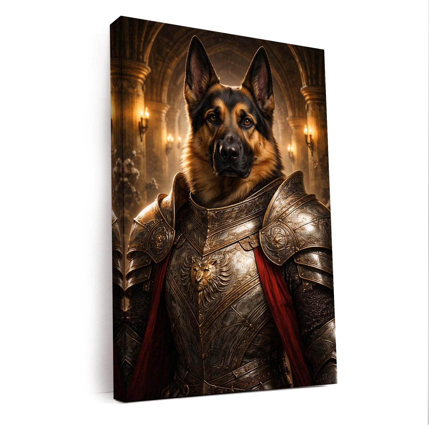 Custom Photo Royal Knight Dog Style 01 Canvas Gift For Dog Lovers