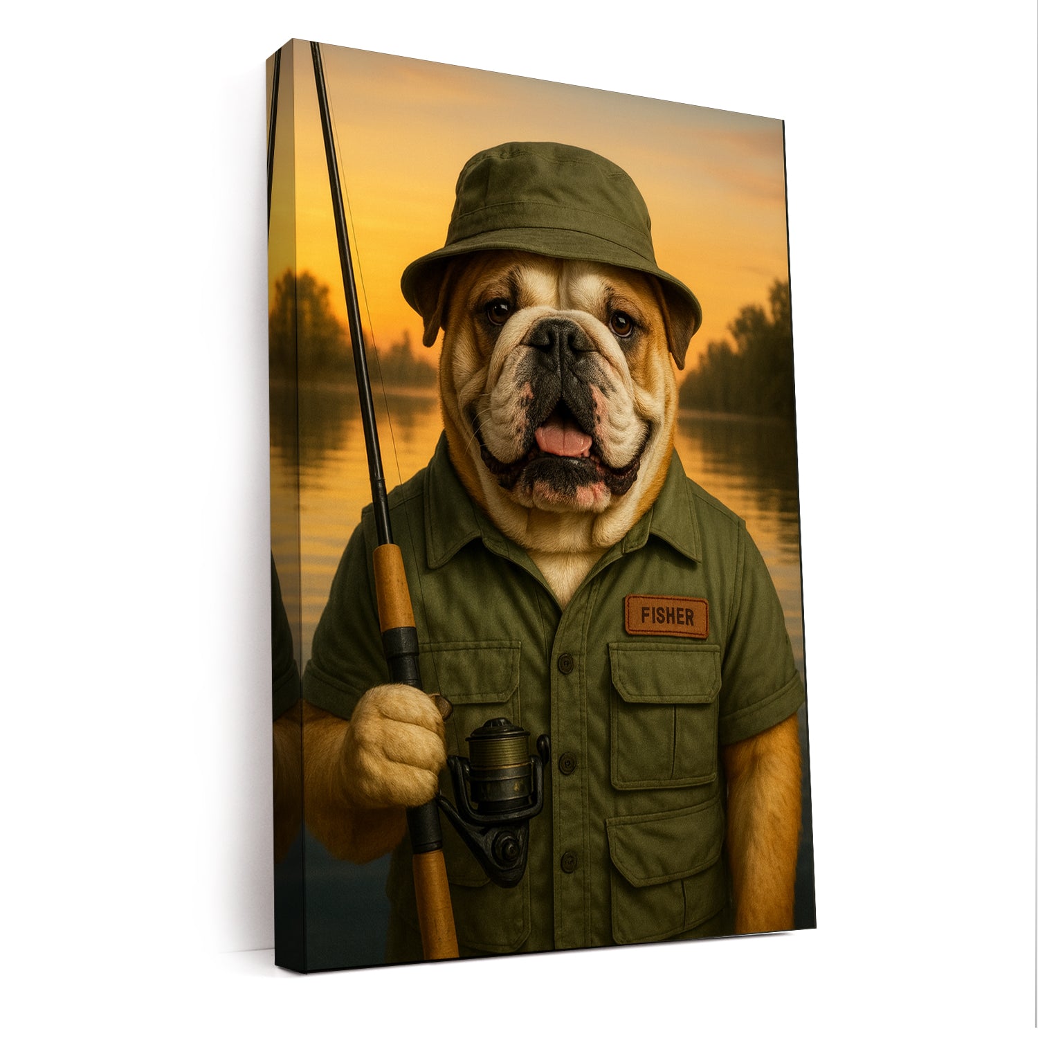 Custom Photo Fisher Dog Canvas Gift For Dog Lovers