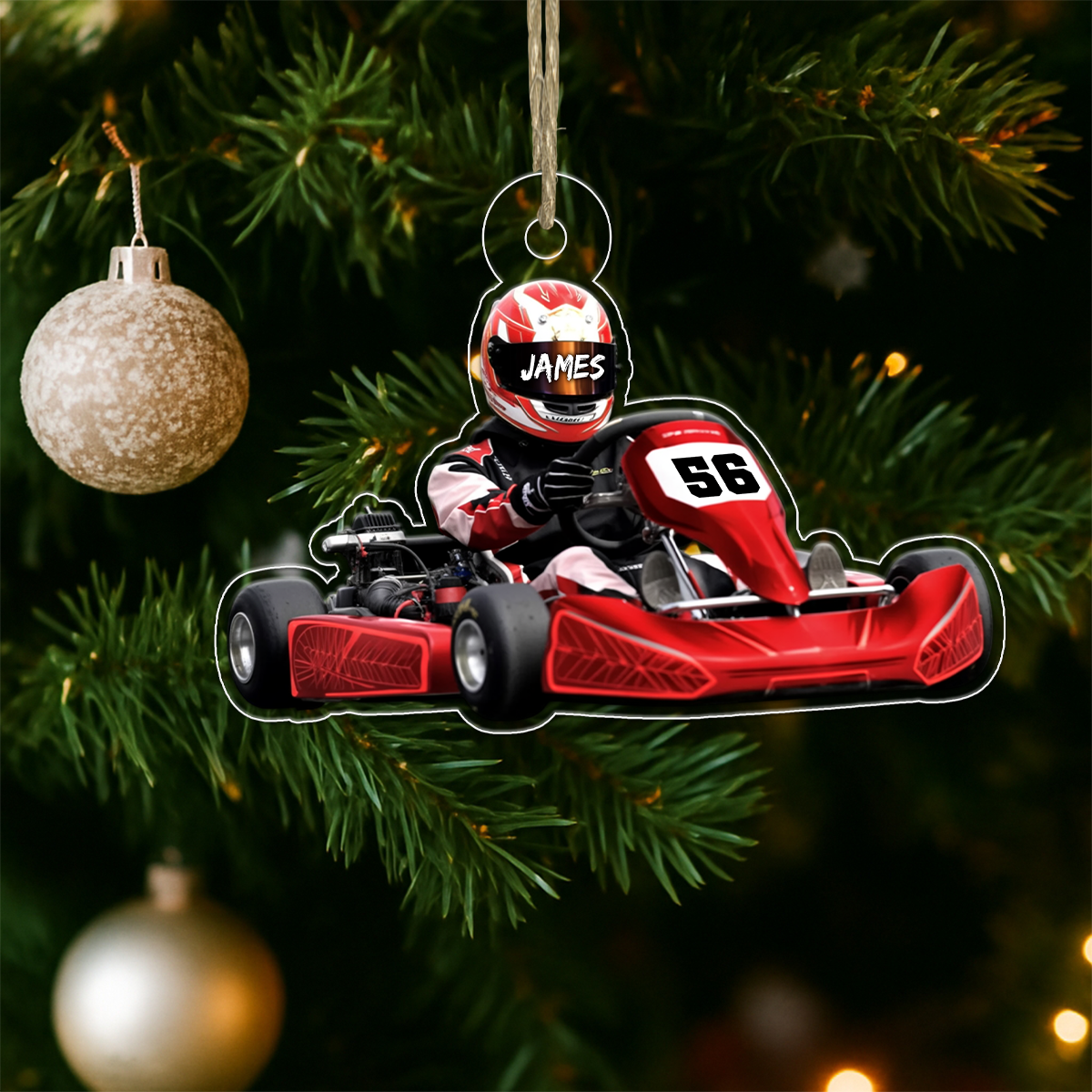 Custom Name Racing Racer Acrylic Ornament Christmas Gift