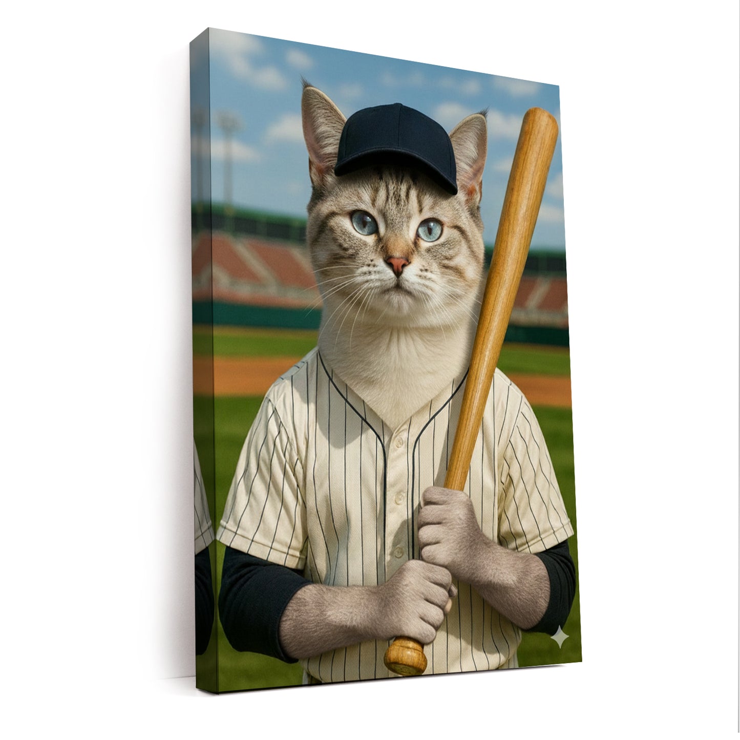 Custom Photo Baseball Player Cat Gift For Cat Lovers