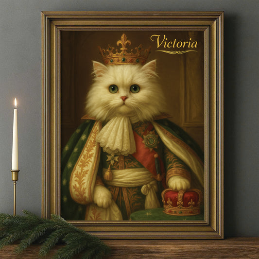 Custom Photo Napoleon Cat Canvas Framed Wall Art Gift For Cat Lovers