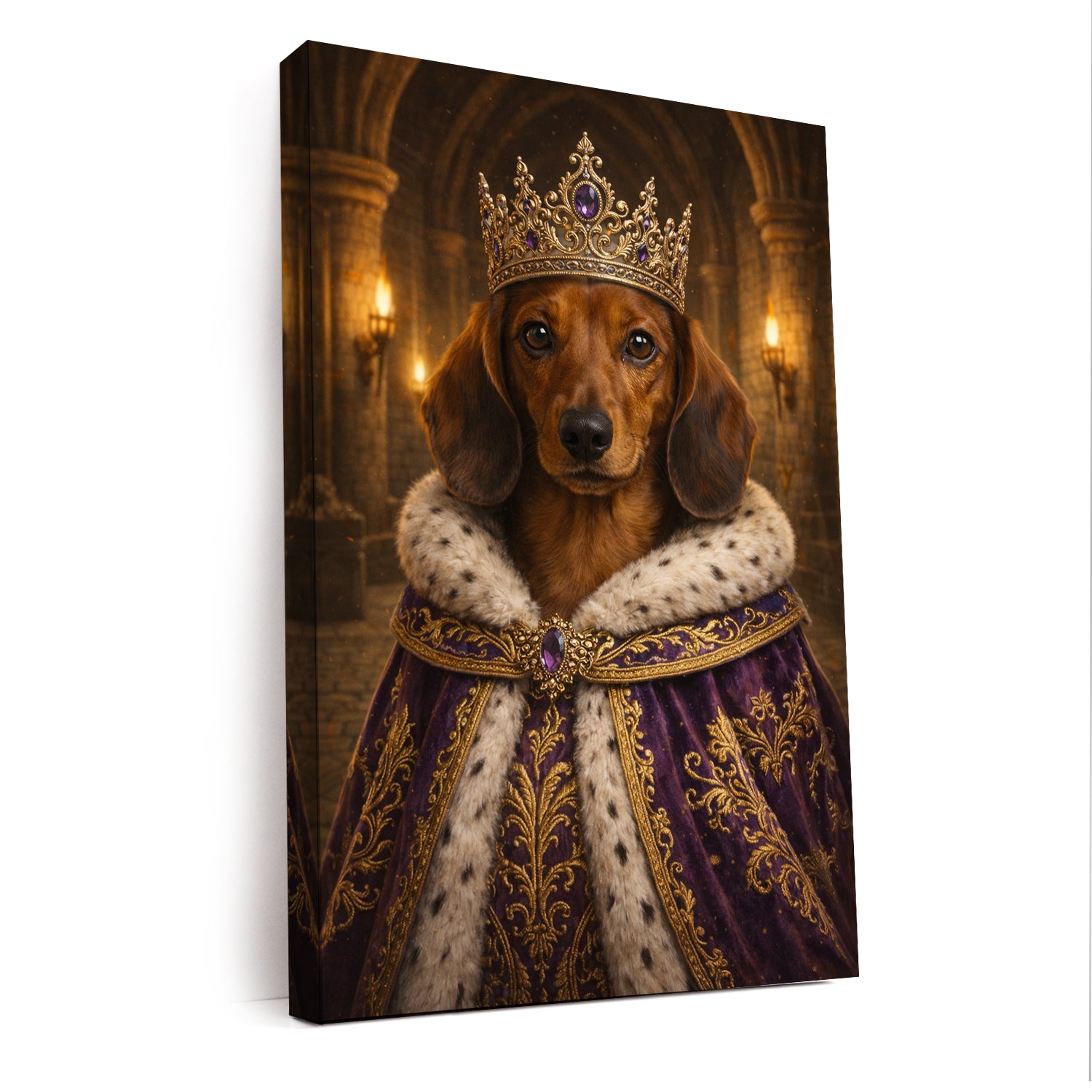 Custom Photo Queen King Dog Canvas Gift For Dog Lovers