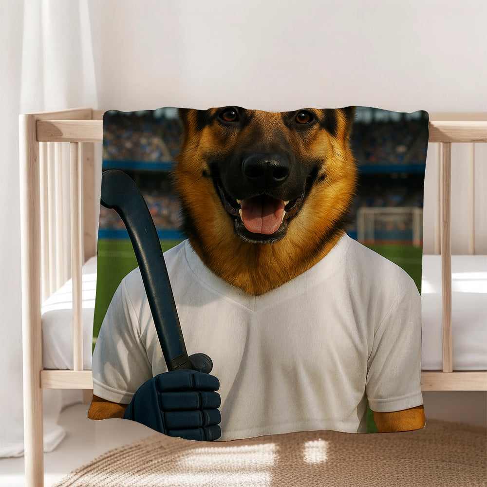 Custom Photo Field Hockey Dog BlanketGift For Dog Lovers