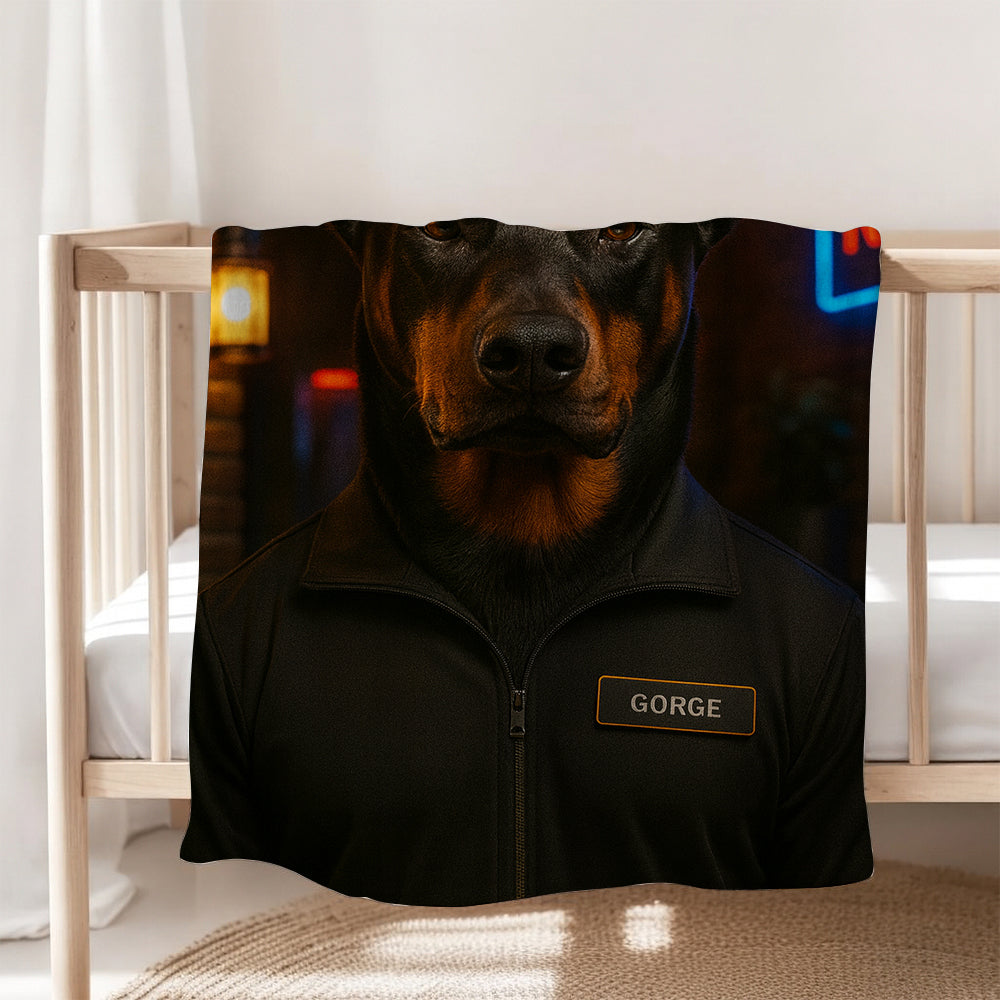 Custom Photo Bouncer Night Club Security Dog BlanketGift For Dog Lovers