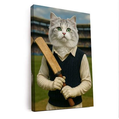 Custom Photo Cricket Cat Canvas Gift For Cat Lovers