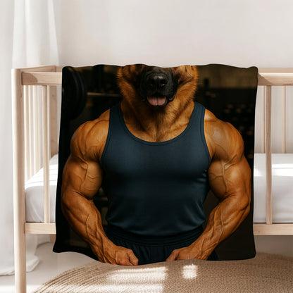 Custom Photo Body Builder Dog BlanketGift For Dog Lovers