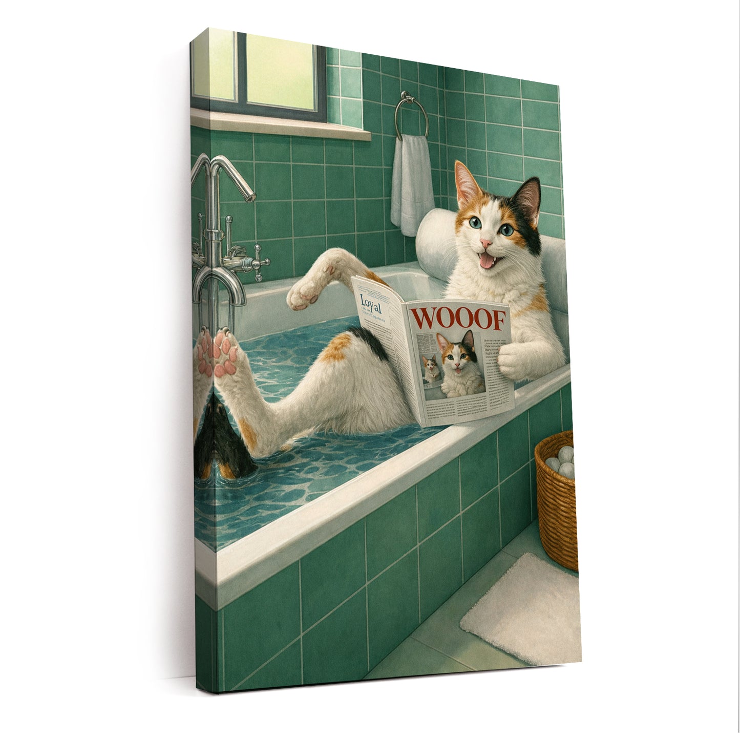 Custom Photo Cat Bathroom Style 22 Canvas Gift For Cat Lovers
