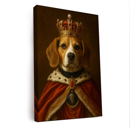Custom Photo Royal Dog With Crown Canvas Gift For Dog Lovers