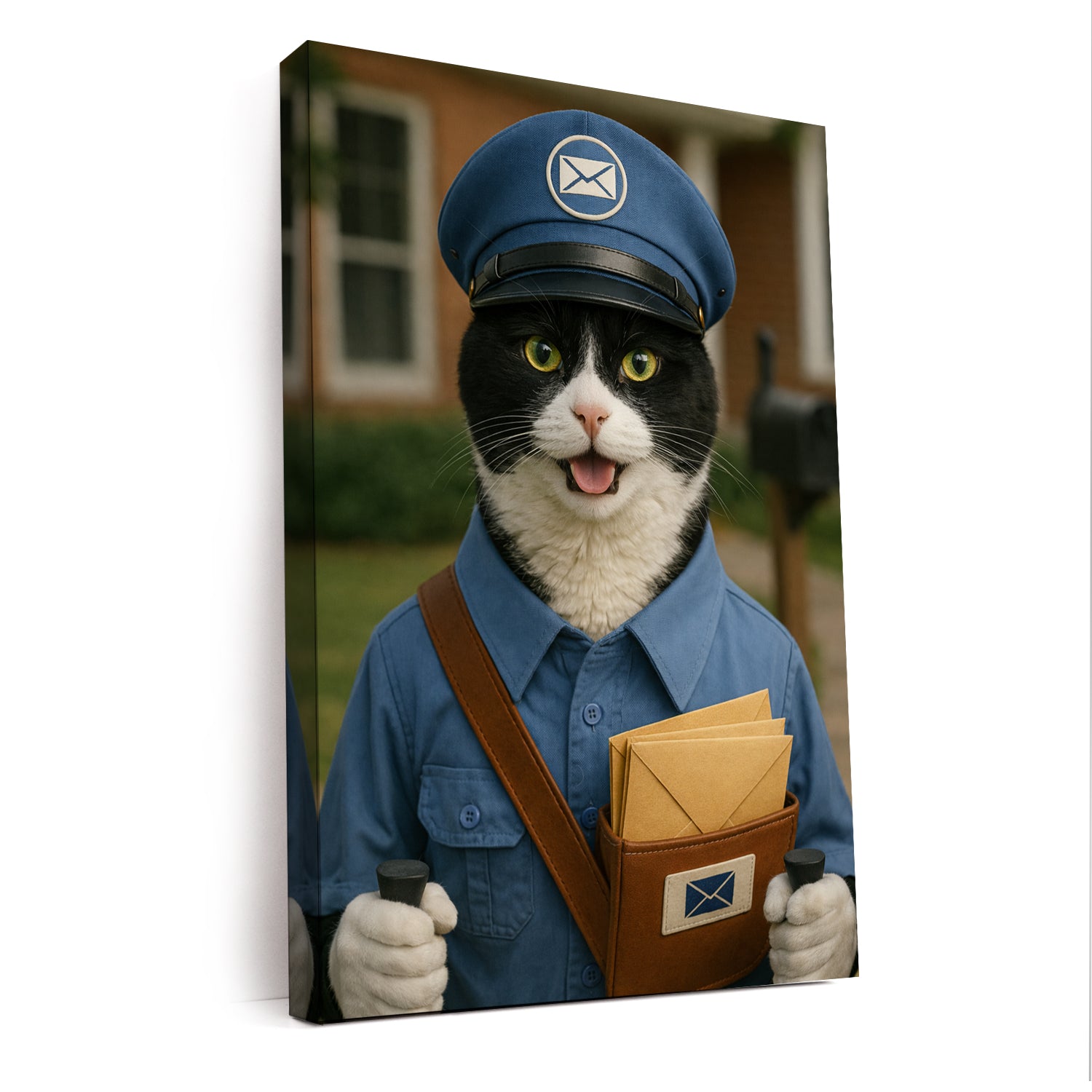 Custom Photo Mail Carrier Cat Canvas Gift For Cat Lovers