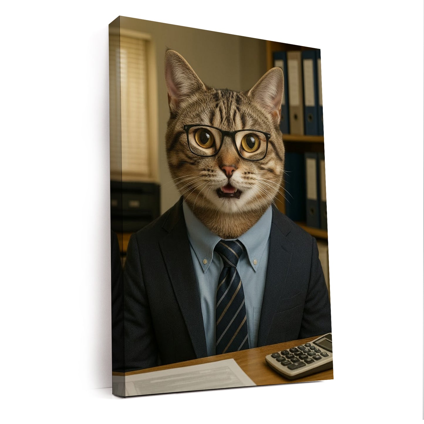 Custom Photo Accountant Cat Canvas Gift For Cat Lovers