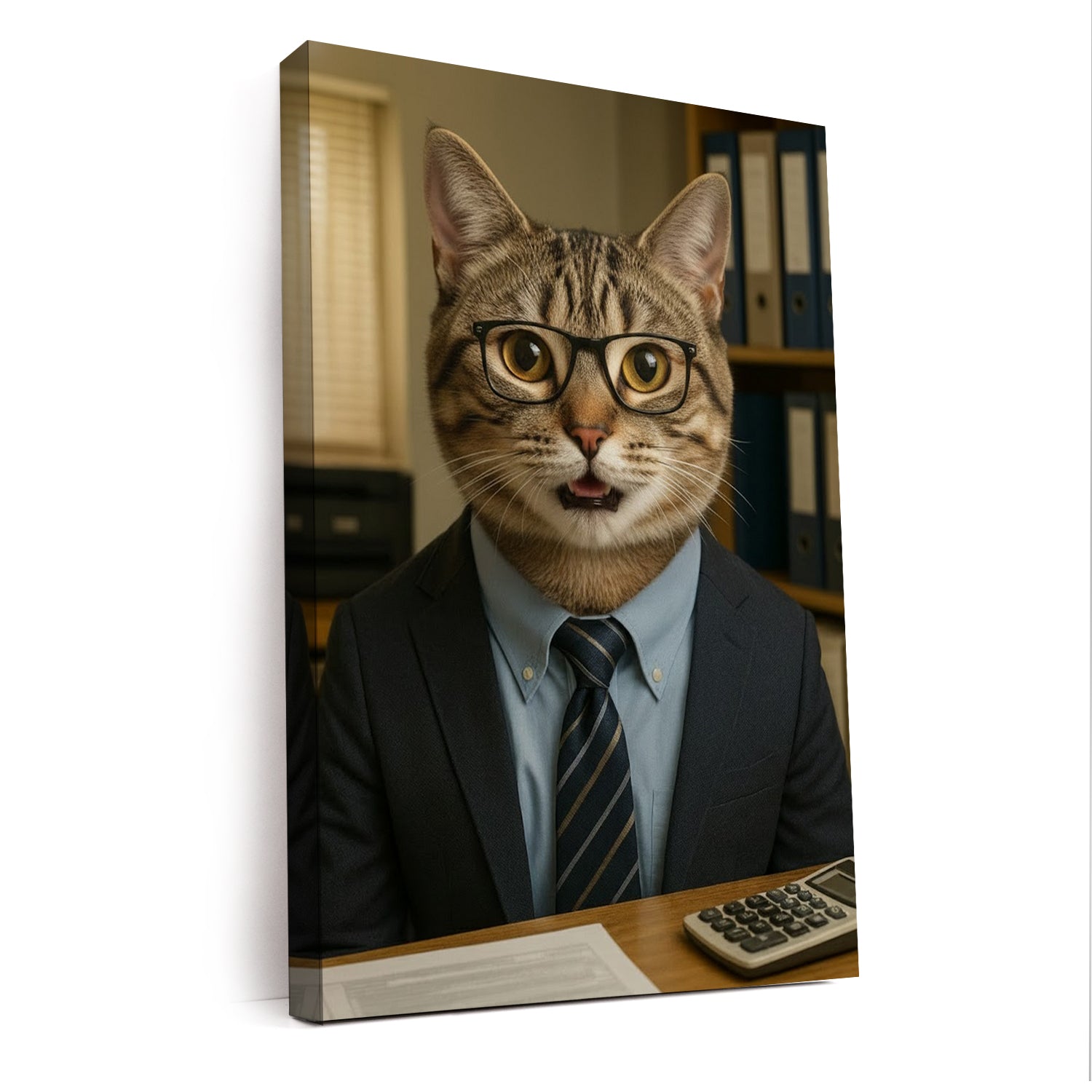 Custom Photo Accountant Cat Canvas Gift For Cat Lovers