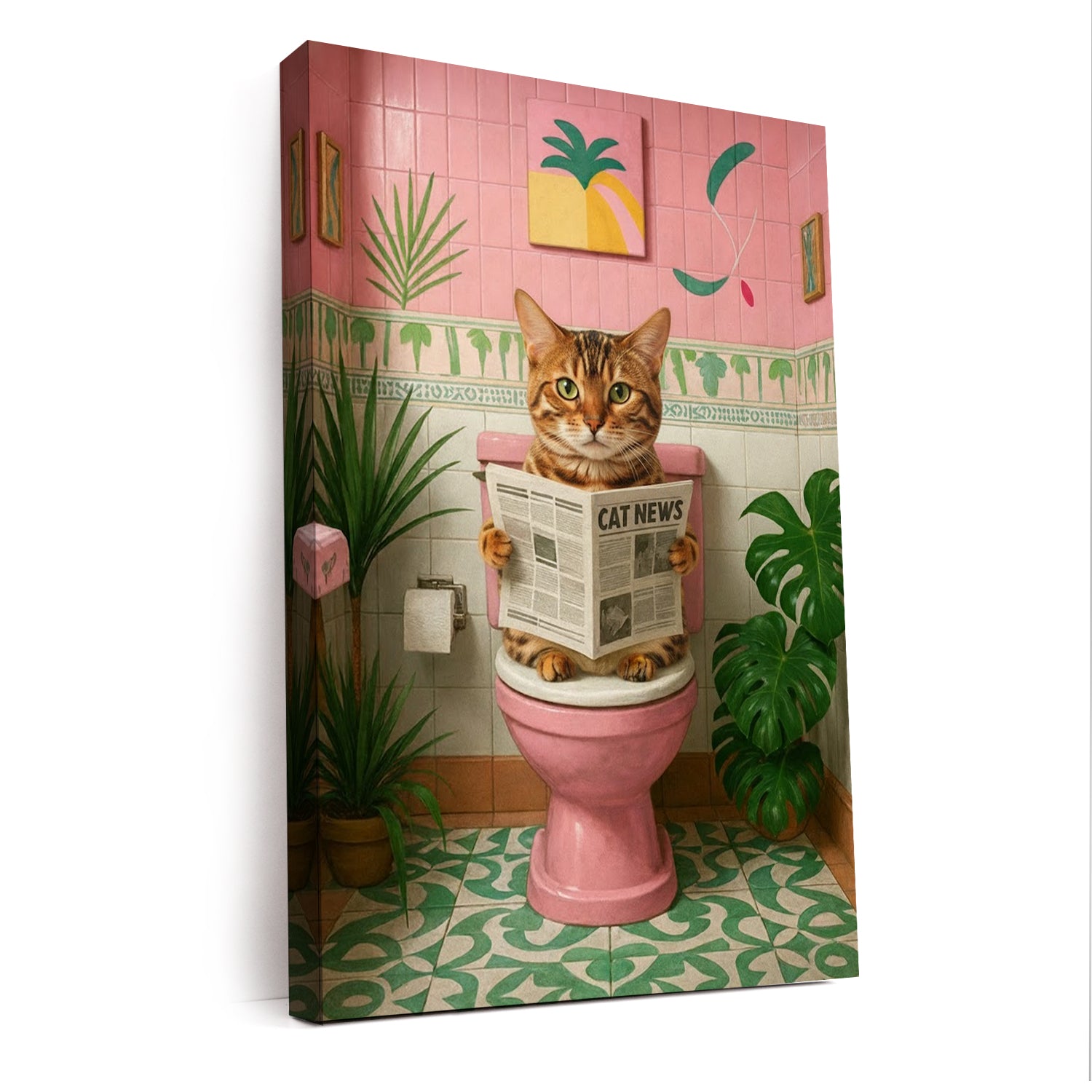 Custom Photo Cat Bathroom Style 10 Canvas Gift For Cat Lovers