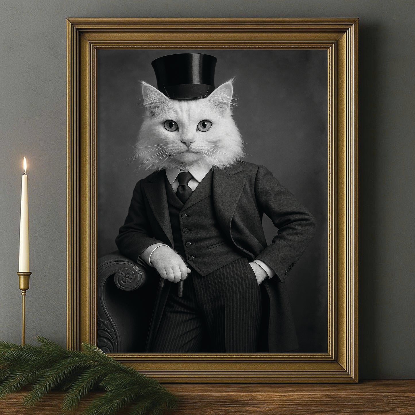 Custom Photo Gentleman Cat Gift For Cat Lovers
