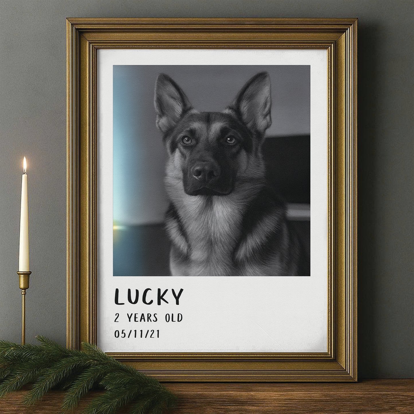 Custom Photo Polaroid Film Canvas Framed Wall Art Gift For Dog Lovers