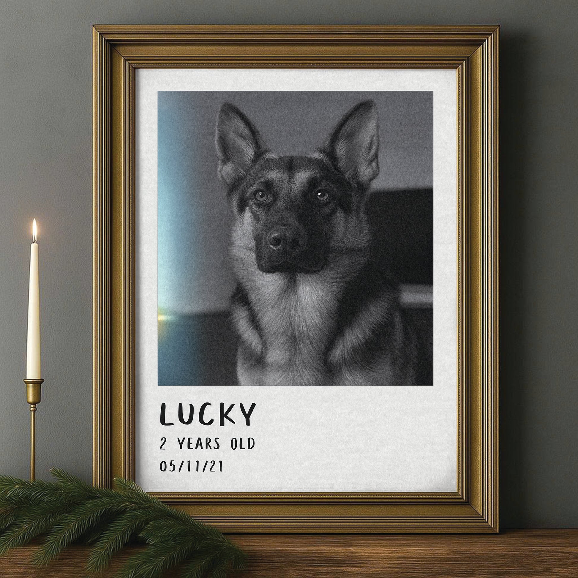 Custom Photo Polaroid Film Canvas Framed Wall Art Gift For Dog Lovers