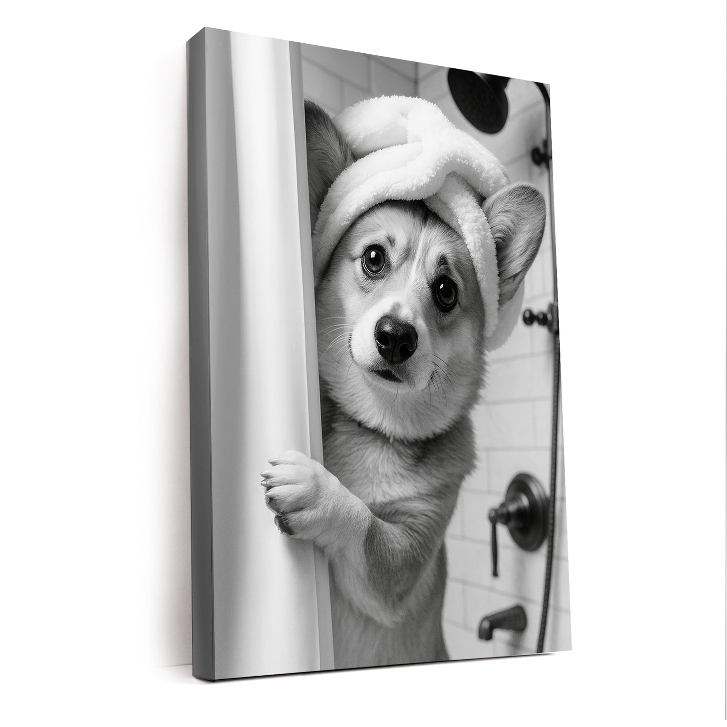 Custom Photo Dog Bathroom Canvas Gift For Dog Lovers