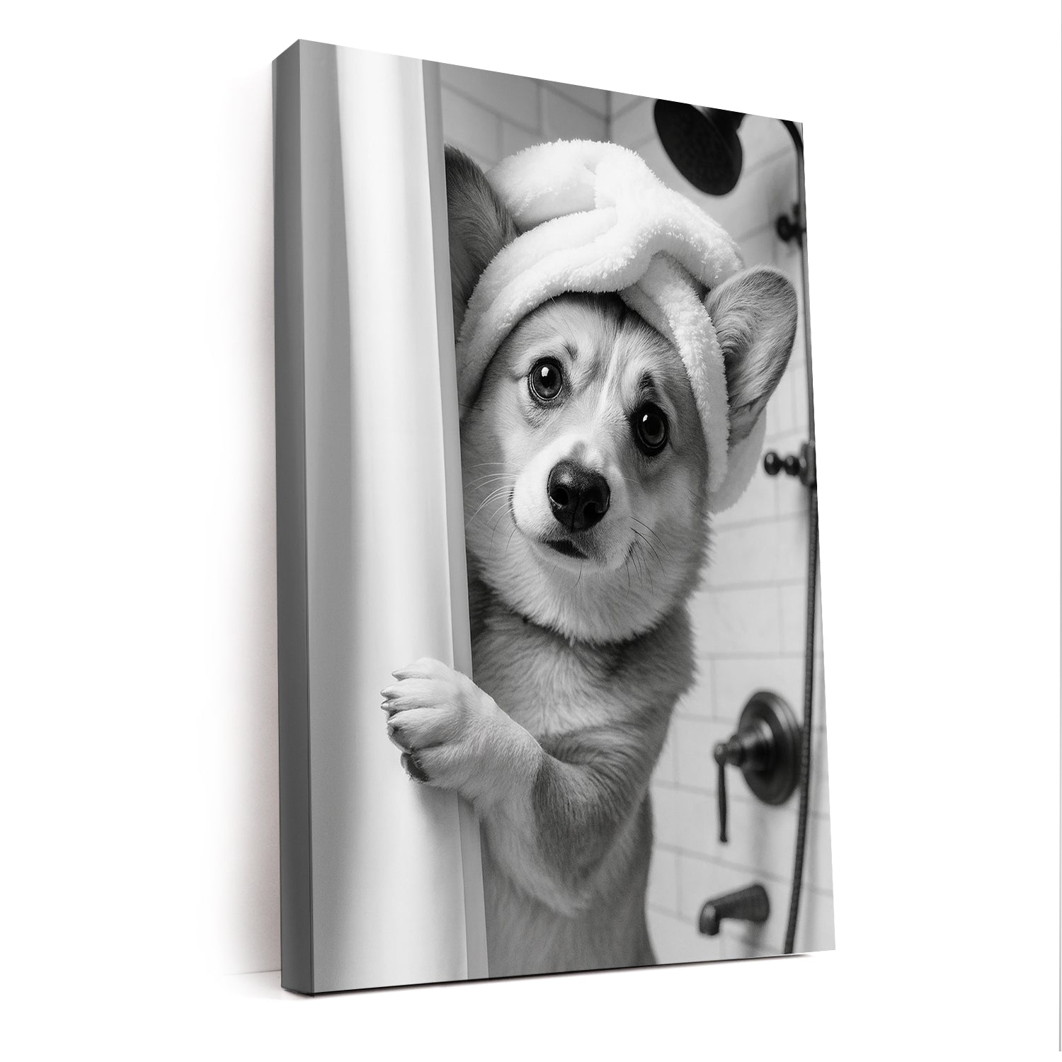 Custom Photo Dog Bathroom Canvas Gift For Dog Lovers