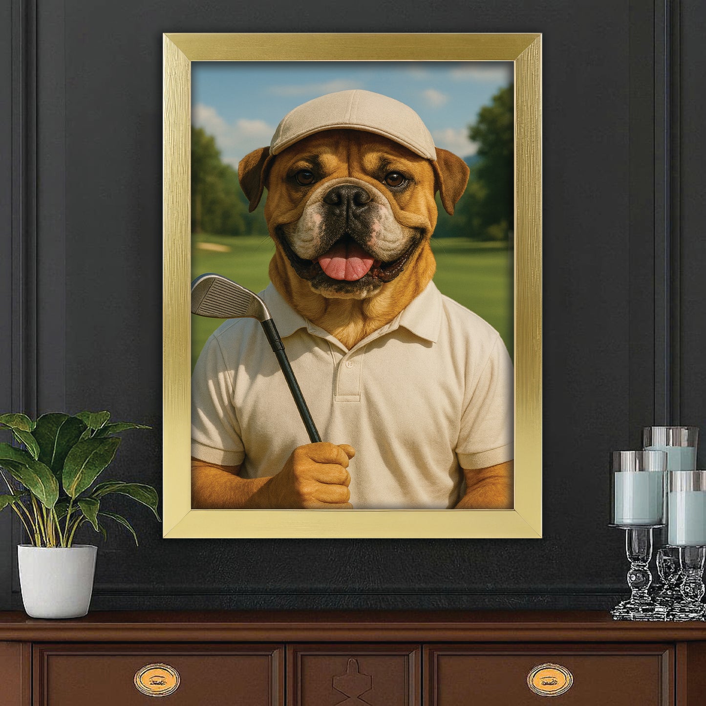 Custom Photo Golfer Dog Gift For Dog Lovers
