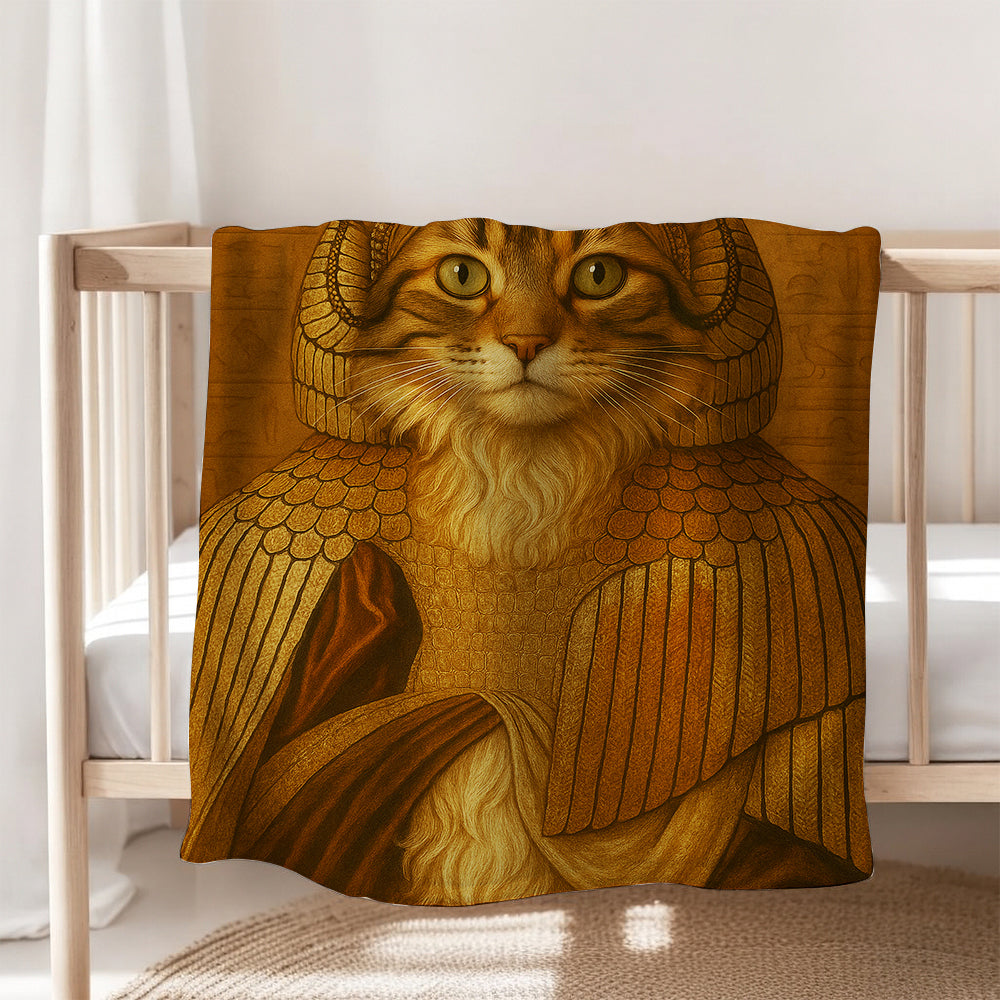 Custom Photo Cleopawtra Cat Blanket Gift For Cat Lovers