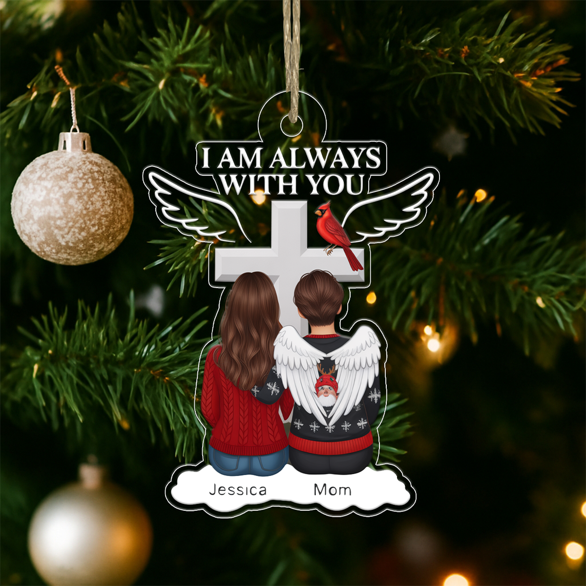 Always With You Family Memorial Keepsake Acrylic Ornament Christmas Gift
