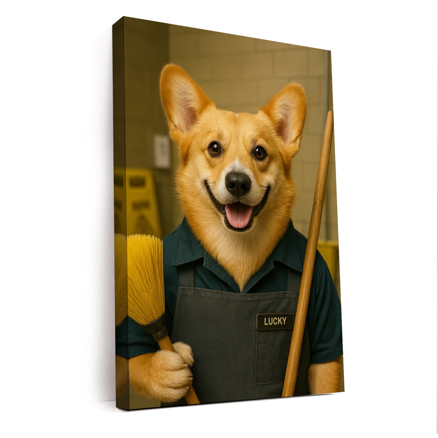 Custom Photo Janitor Dog Canvas Gift For Dog Lovers