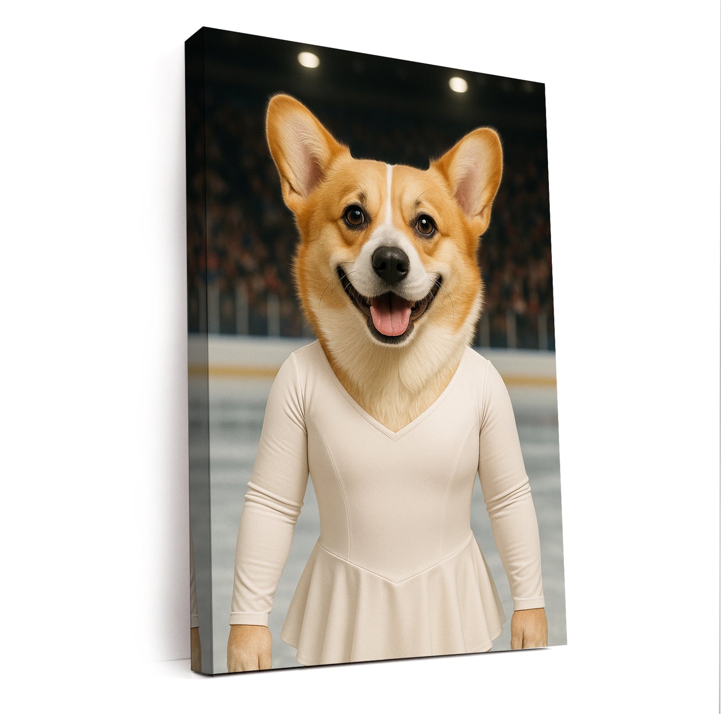 Custom Photo Ice Skater Dog Canvas Gift For Dog Lovers