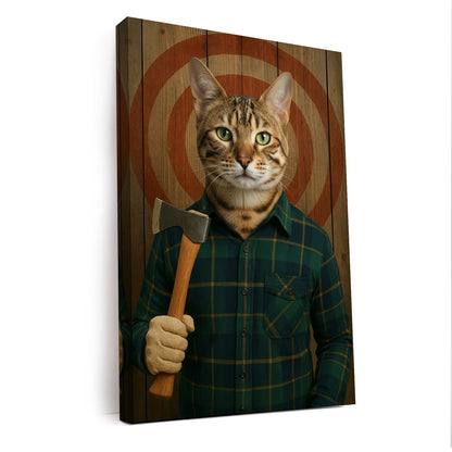 Custom Photo Axe Throw Cat Canvas Gift For Cat Lovers