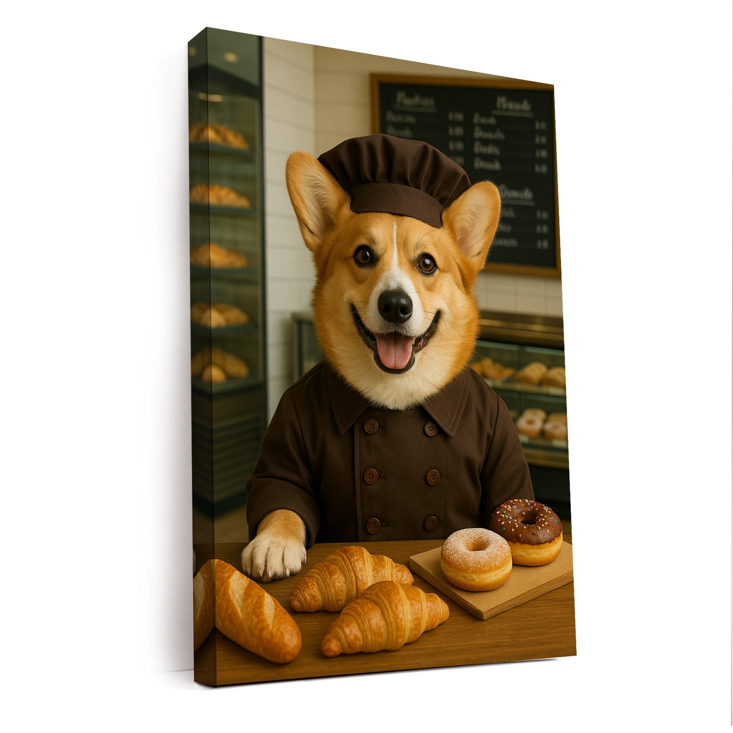 Custom Photo Baker Corgi Dog Canvas Gift For Dog Lovers
