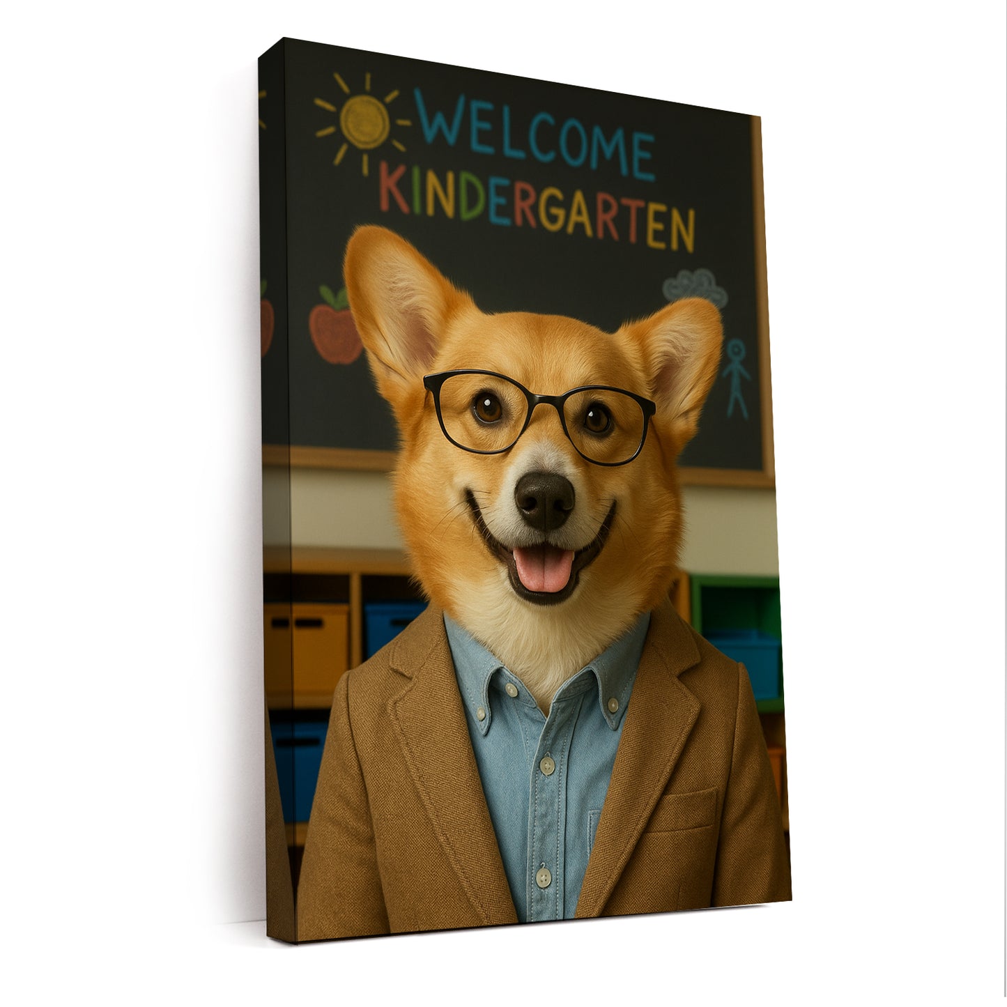 Custom Photo Kindergarten Teacher Canvas Gift For Dog Lovers