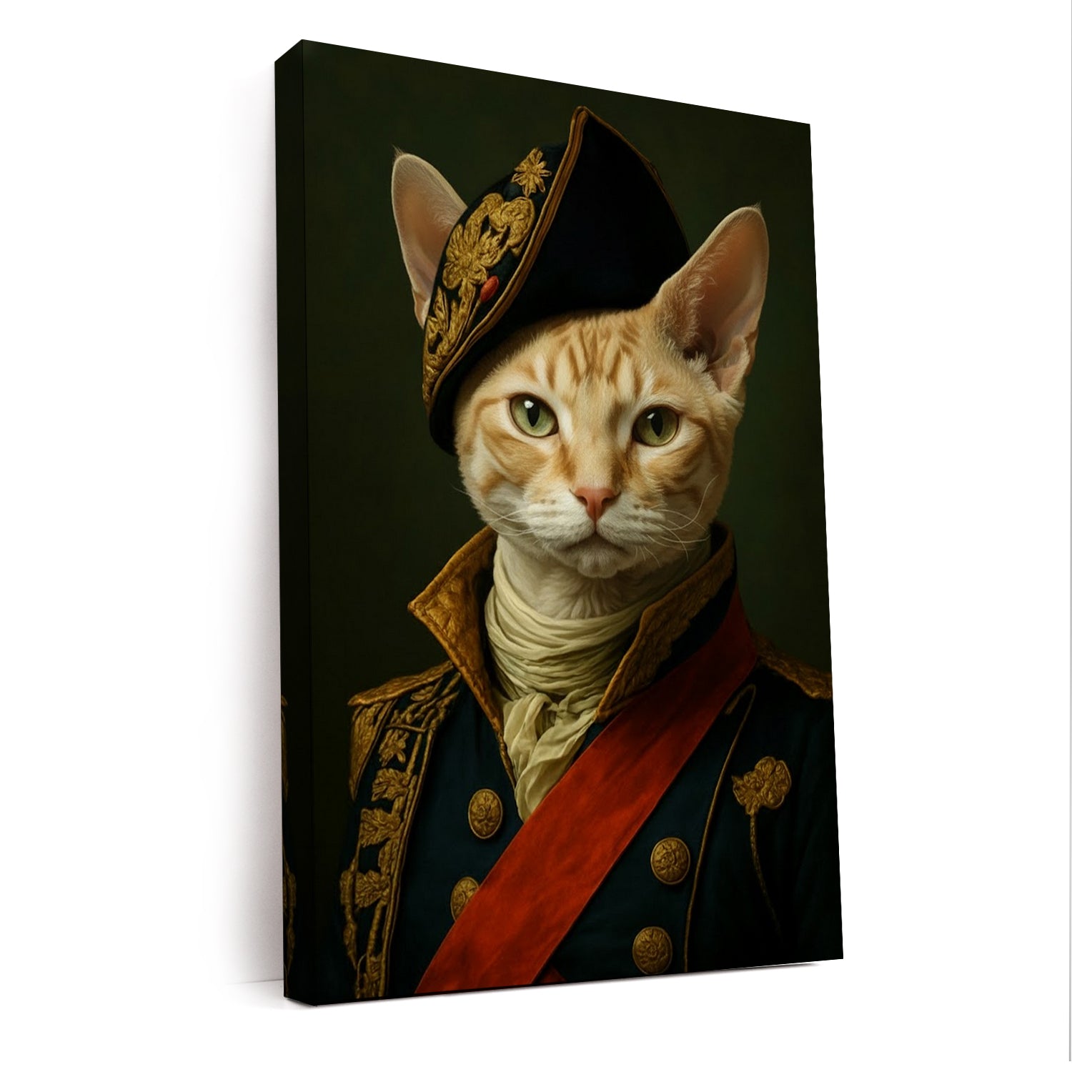 Custom Photo Portrait Royal Cat Canvas Gift For Cat Lovers