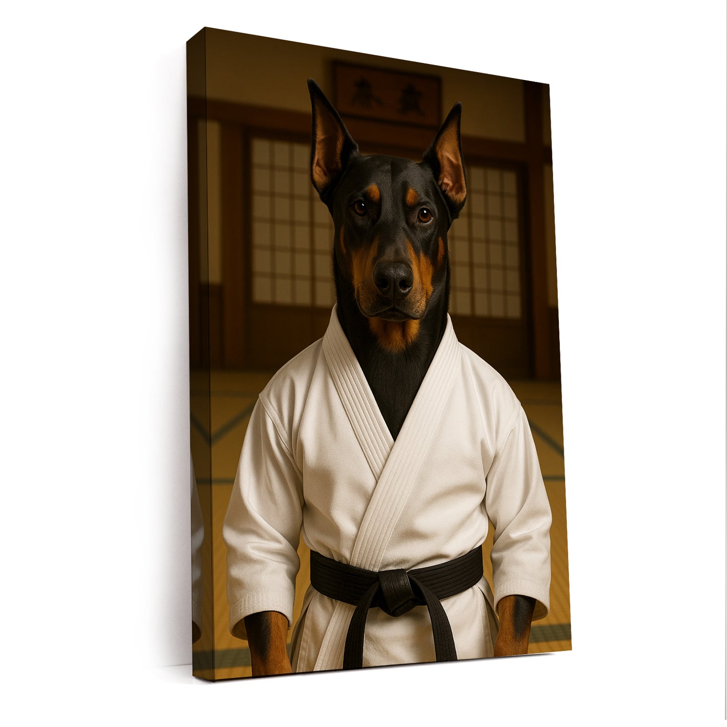 Custom Photo Karate Dog Canvas Gift For Dog Lovers