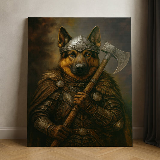 Custom Dog Photo Viking Warrior Canvas _ Gift For Dog