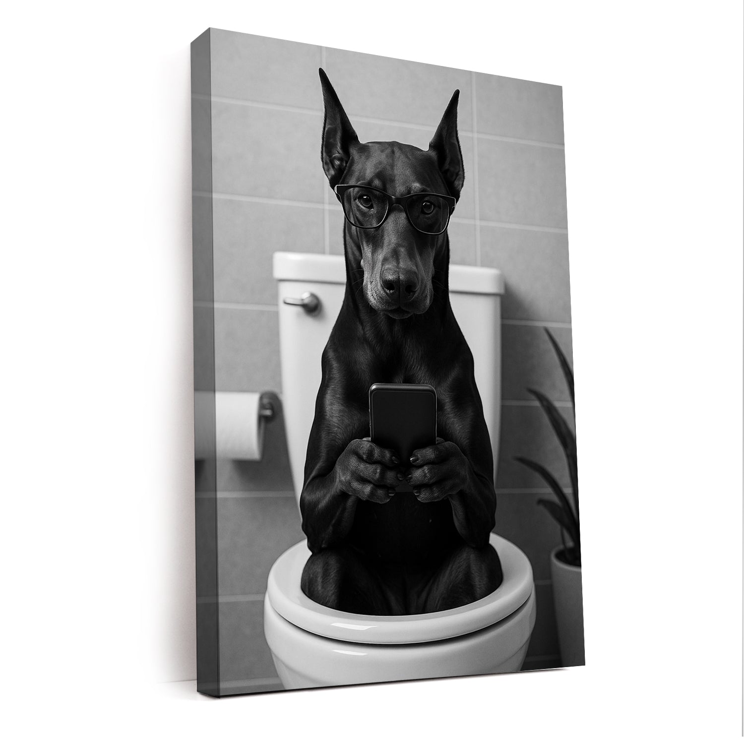 Custom Photo Dog Bathroom Style 14 Canvas Gift For Dog Lovers