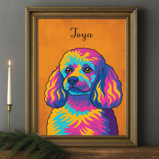 Custom Photo Minimalist Dog Canvas Framed Wall Art Gift For Dog Lovers